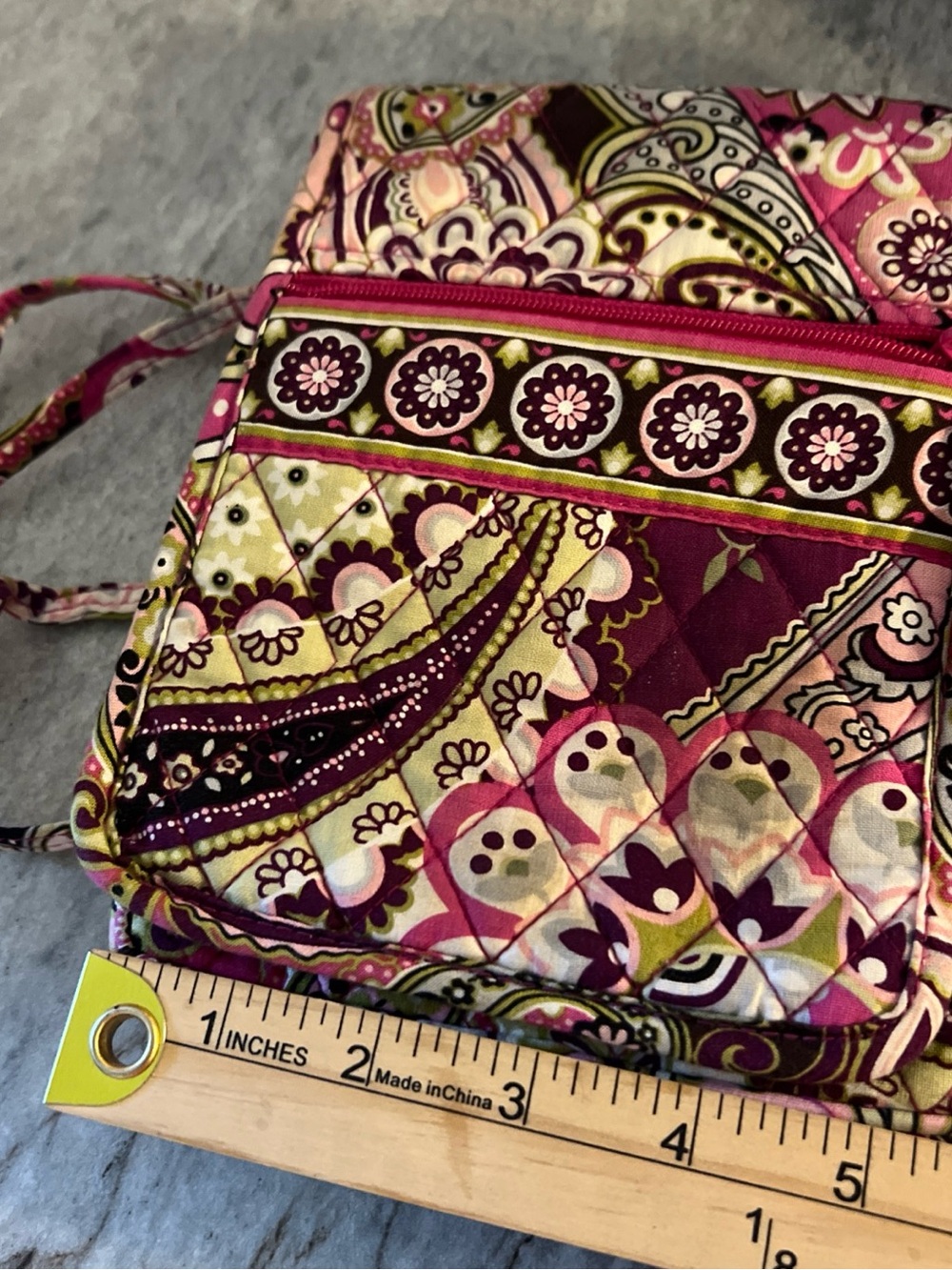 Vera Bradley Very Berry Paisley Mini Hipster Quilted Crossbody Bag - Picture 8 of 8